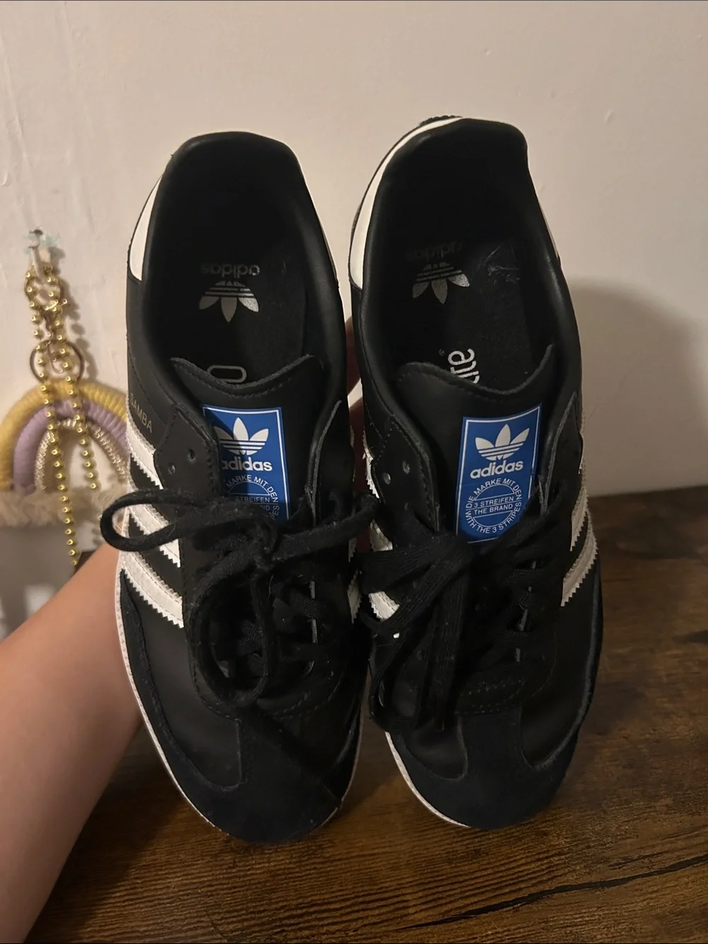 adidas Black Sneakers with White Stripes